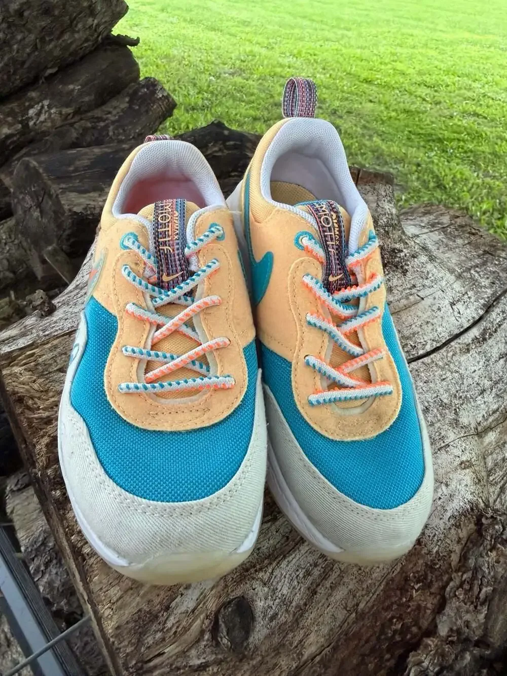 Nike Air Max Motif SE GS Kids Sneakers Orange/Blue Size 1Y
